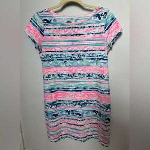 Lilly Pulitzer Short Sleeve Marlowe Dress “A Wave From It All” Print Size Small